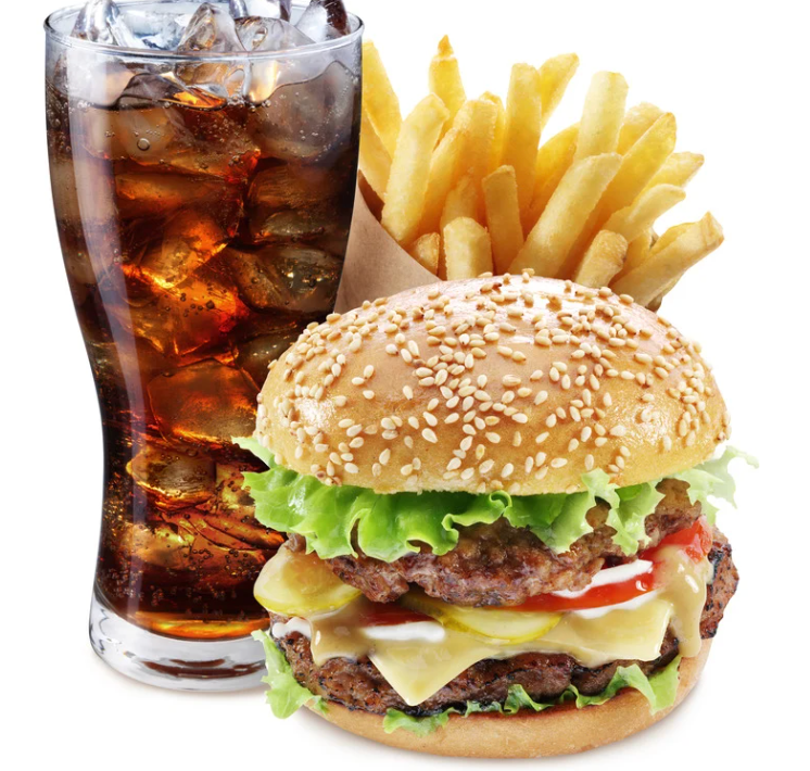 with fries and soda